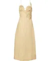 Farm Rio Linen Dress With Cotton Lining In Neutral