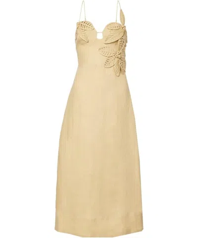 FARM RIO FARM RIO WOMEN'S TONAL FLORAL MIDI DRESS, SAND