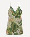 Farm Rio Women's Tropical Forest Off-white Mini-dress In Green