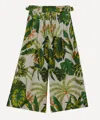 Farm Rio Women's Tropical Forest Off-white Trousers In Green