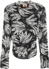 Farm Rio Bossa Banana Black Tulle Blouse Bossa Banana Black In Multi