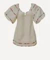 Farm Rio Women's White Colourful Stripes Euroflax Mini Dress In Neutral