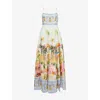 Farm Rio Womens Aracati Multicolor Aracati Shoulder-straps Cotton-blend Maxi Dress In Multi