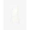 Farm Rio Womens Off-white Embellished Shoulder-straps Linen Mini Dress In White