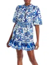 Farm Rio Sweet Rio Mini Dress In Blue