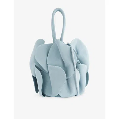 Farm Rio Womens Flower Suede Handbag Ice Blue