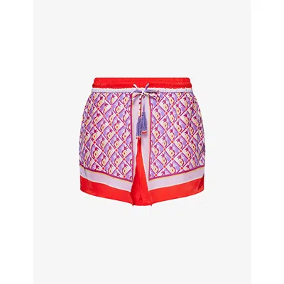 Farm Rio Womens Multicolour Graphic Pineapple Drawstring Woven Shorts