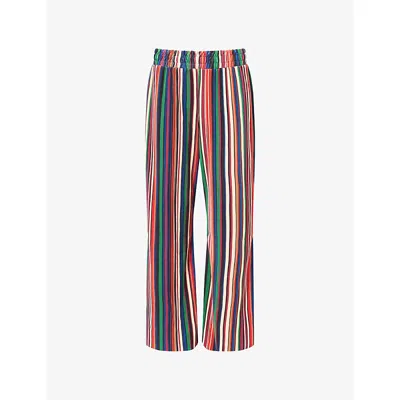 Farm Rio Womens  Pipa Stripes Pleated Woven Trousers