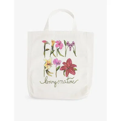 Farm Rio Womens Multicoloured Floral Pattern Cotton Tote Bag
