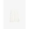 Farm Rio Womens Off-white Flowers Richelieu Embroidered Linen Top