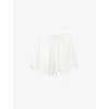 Farm Rio Womens Off-white Richelieu Embroidered Linen Shorts