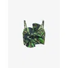 Farm Rio Black Coconut Tree Flow Crop Top