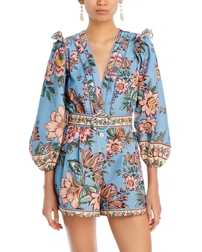 Farm Rio Wonderful Bouquet Blue Romper - 100% Exclusive