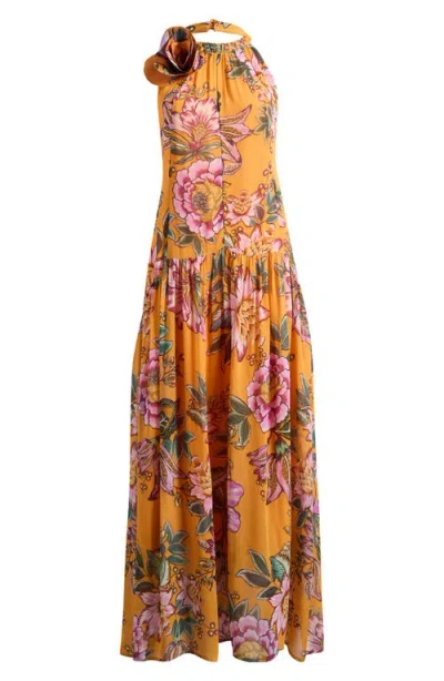 Farm Rio Wonderful Bouquet Halter Maxi Dress