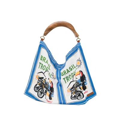 Farm Rio Wooden Handle Graphic Tote Bag In Multi