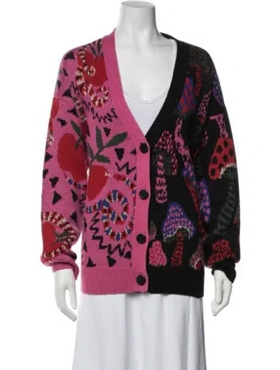 Pre-owned Farm Rio Wool Patterned Sweater In Multicolor