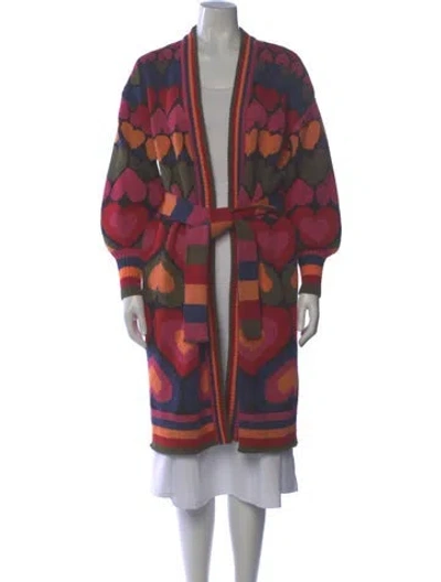 Pre-owned Farm Rio Wool Printed Sweater In Multi