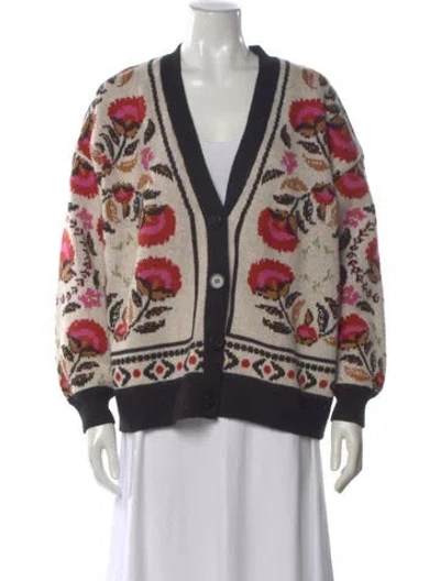 Pre-owned Farm Rio Wool Printed Sweater W/ Tags In Neutral