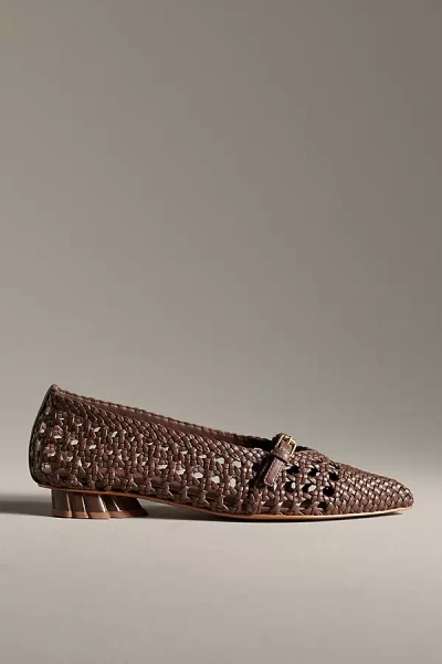 Farm Rio Woven Balerina Heels In Brown