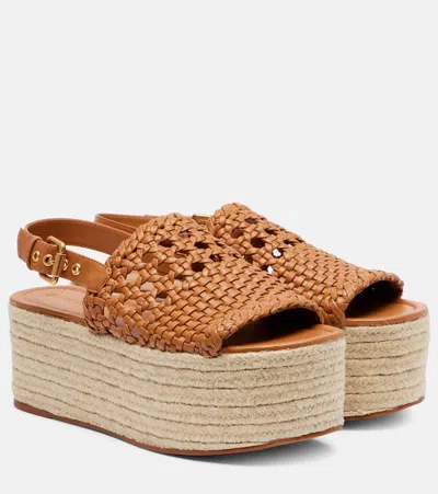 Farm Rio Woven Leather Espadrille Sandals