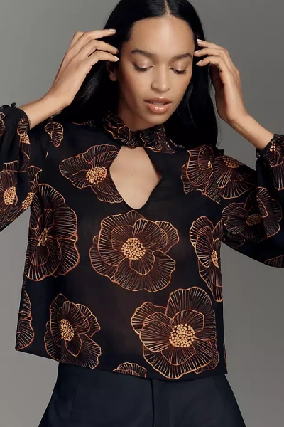 Farm Rio X Anthropologie Balloon-sleeve Sheer Blouse In Multi