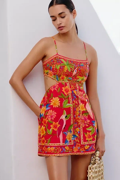 Farm Rio X Anthropologie Cutout Mini Dress In Multi