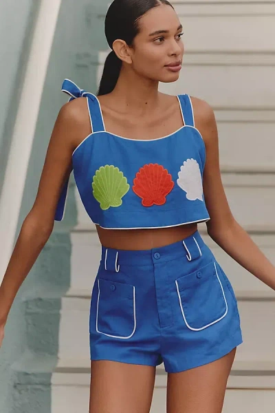 Farm Rio X Anthropologie Destination Shorts In Blue