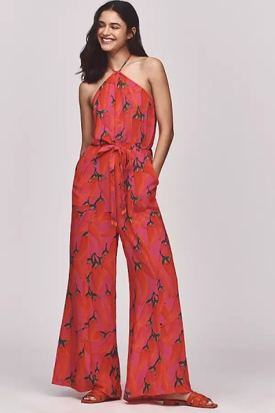Farm Rio X Anthropologie Halter Jumpsuit In Multicolor