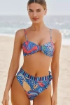Farm Rio X Anthropologie High-waisted Bikini Bottoms Top In Multicolor