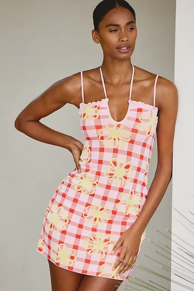 Farm Rio X Anthropologie Knit Cutout Mini Dress In Multi