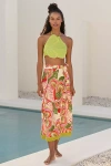 Farm Rio X Anthropologie Linen Blend Wrap Skirt In Multicolor