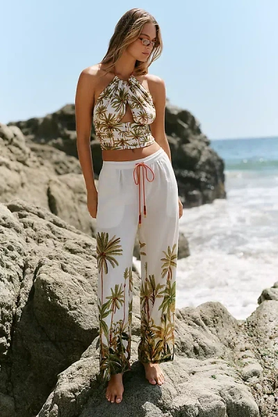 Farm Rio X Anthropologie Linen Drawstring Pants In Multi