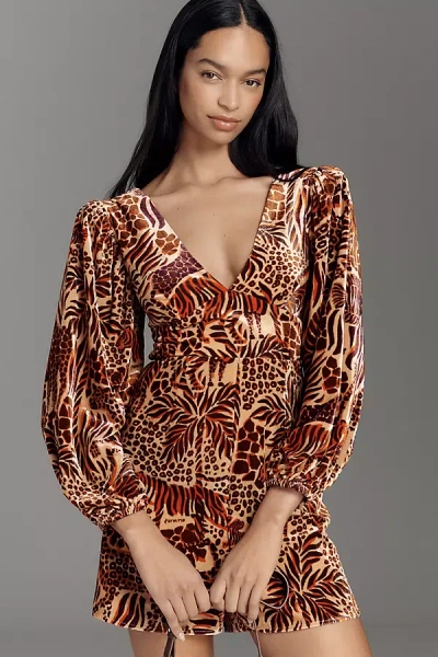 Farm Rio X Anthropologie Long-sleeve Printed Romper In Multi