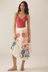 Farm Rio X Anthropologie Midi Slip Skirt In Multicolor