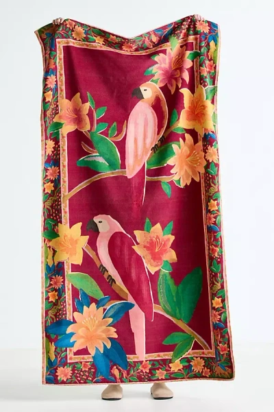 Farm Rio X Anthropologie Printed Beach Towel In Red