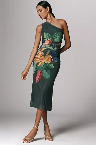 Farm Rio X Anthropologie Printed One-shoulder Midi Dress In Multi
