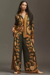 Farm Rio X Anthropologie Printed Wide-leg Pants In Green