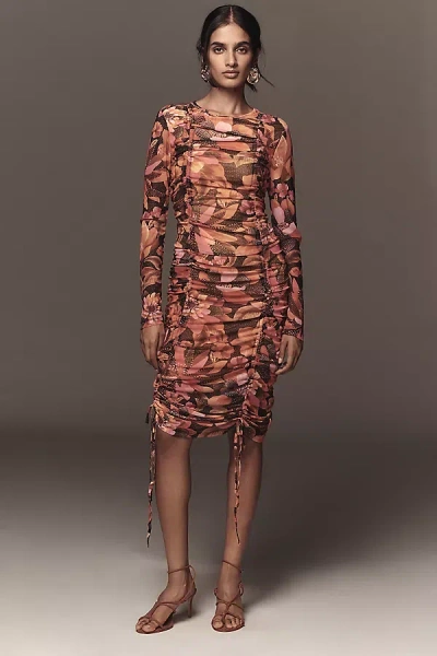 Farm Rio X Anthropologie Ruched Midi Dress In Multi
