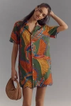 Farm Rio X Anthropologie Scalloped Shirt Dress In Multicolor