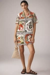 Farm Rio X Anthropologie Scalloped Shirt Dress In Multicolor