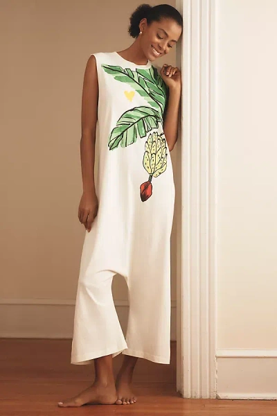 Farm Rio X Anthropologie Sleeveless Knit Graphic Jumpsuit