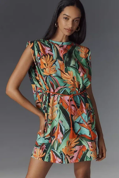 Farm Rio X Anthropologie Sleeveless Printed Mini Dress In Black
