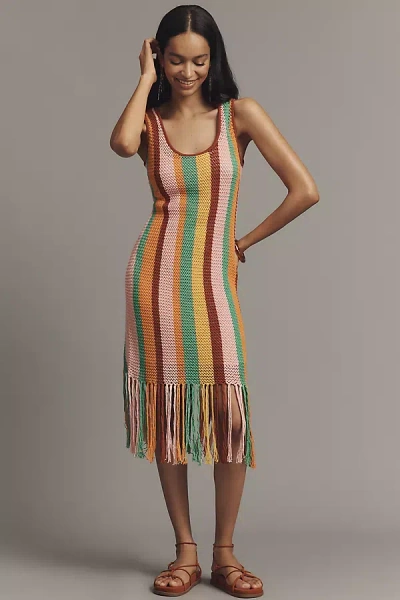 Farm Rio X Anthropologie Sleeveless Stripe Midi Dress