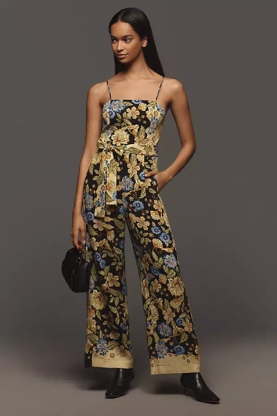 Farm Rio X Anthropologie Square-neck Floral Jumpsuit In Multicolor