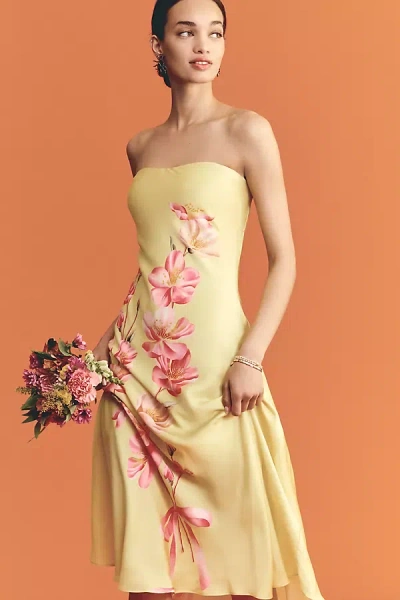 Farm Rio X Anthropologie Strapless Printed Midi Slip Dress