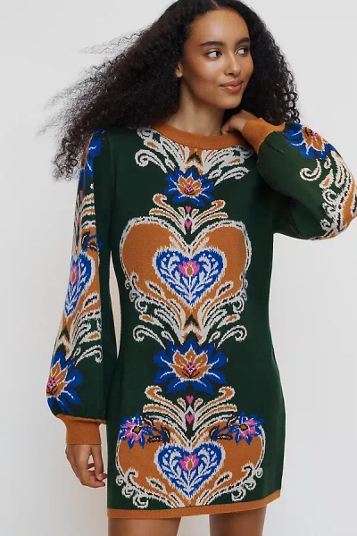 Farm Rio X Anthropologie Sweater Mini Dress In Multi
