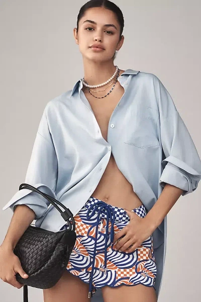 Farm Rio X Anthropologie Tie-front Scallop-hem Shorts