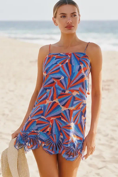 Farm Rio X Anthropologie Tie-strap Shift Mini Dress In Multicolor