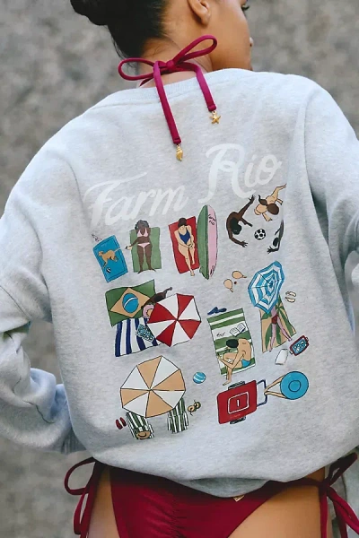 Farm Rio X Antropologie Grapic Sweatshirt In Gray