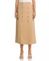 Farm Rio Double Breasted Midi Skirt In Brown